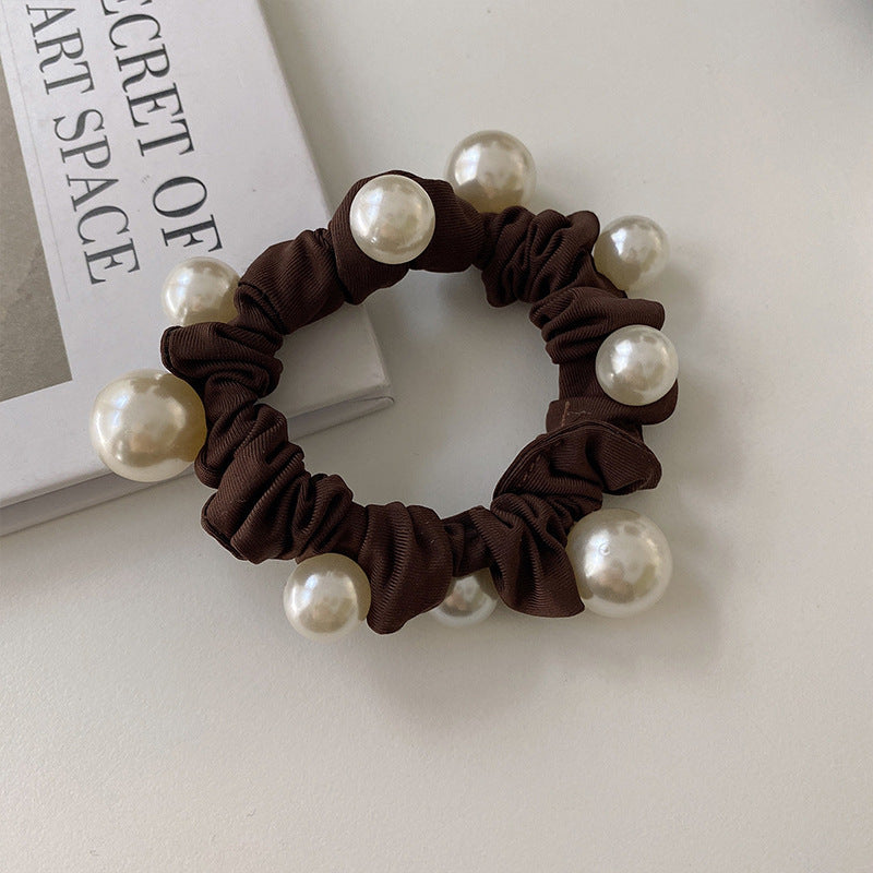 Wholesale Sweet Bow Thousand Gold Hair Ring Lace Double Gentle Rubber Tendon Fashion Embroidered Vintage Hair Rope Elegant